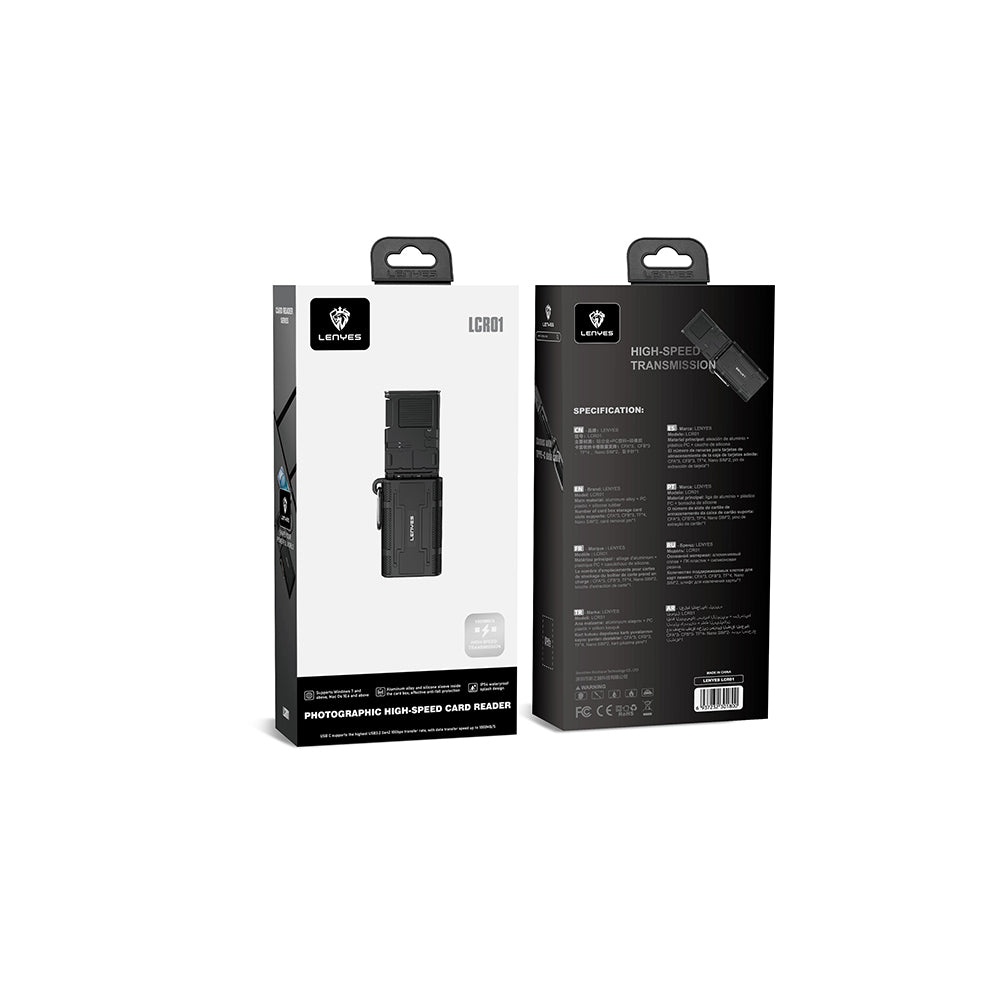 Lenyes LCR01 Type-C Kablolu Su Geçirmez Çoklu Kart Depolama ve Okuyucu Kutusu 10 Gbps Lenyes LCR01 Type-C Kablolu Su Geçirmez Çoklu Kart Depolama ve Okuyucu Kutusu 10 Gbps
